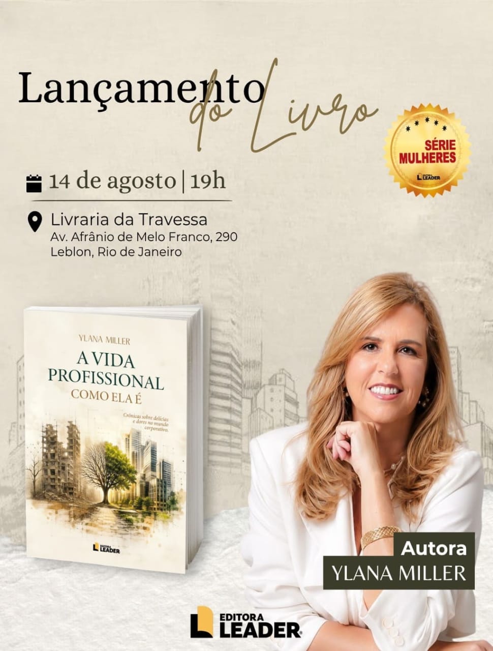 No dia 14 de agosto, a partir das 19h, a Livraria da Travessa do Leblon receberá o lançamento do livro 