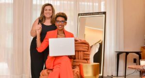 Daniela Andrade e a embaixadora da Utilità, Jéssica Bomfim,