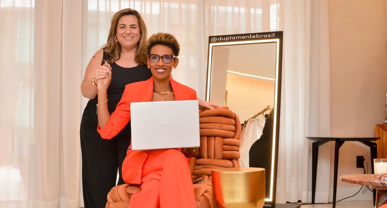 Daniela Andrade e a embaixadora da Utilità, Jéssica Bomfim,